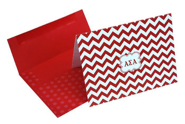  Alpha Sigma Alpha Chevron Note Cards w/ Envelopes (10) 