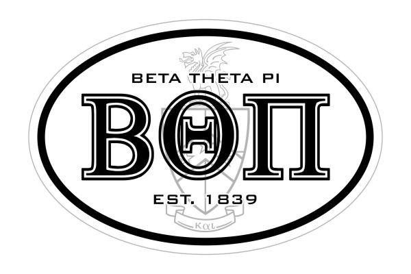  Beta Theta Pi Oval Crest - Shield Bumper Sticker - CLOSEOUT 
