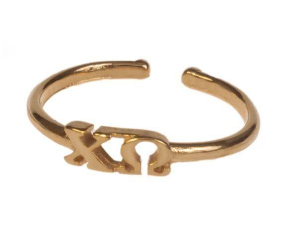 Chic Greek- Shawn Paul Chi Omega Adjustable Letter Ring 