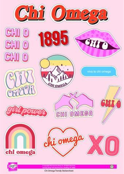 Chi Omega Girl Power Stickers