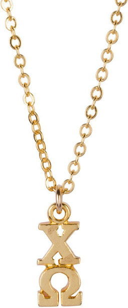 Chic Greek- Shawn Paul Chi Omega 22 k Yellow Gold Plated Lavaliere Necklace - ON SALE! 