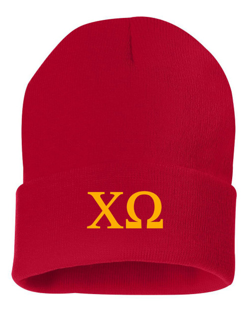 Chi Omega Greek Letter Knit Cap