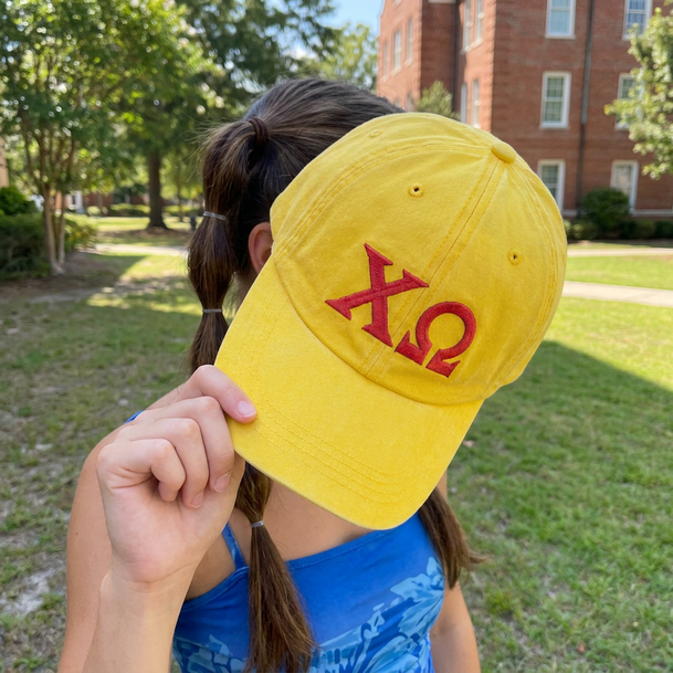 Chi Omega Lettered Premium Pastel Hat