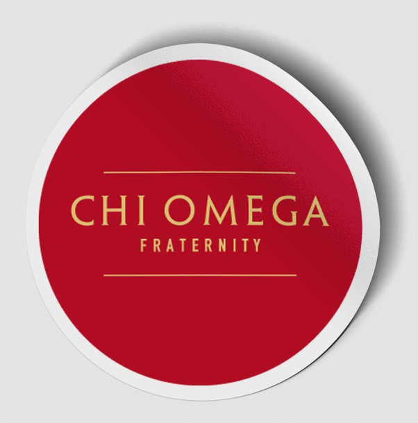  Chi Omega Logo Round Decal 