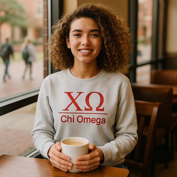 Chi Omega Message Crewneck Sweatshirts