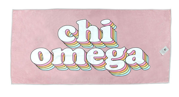 Sorority Shop Chi Omega Plush Retro Beach Towel 