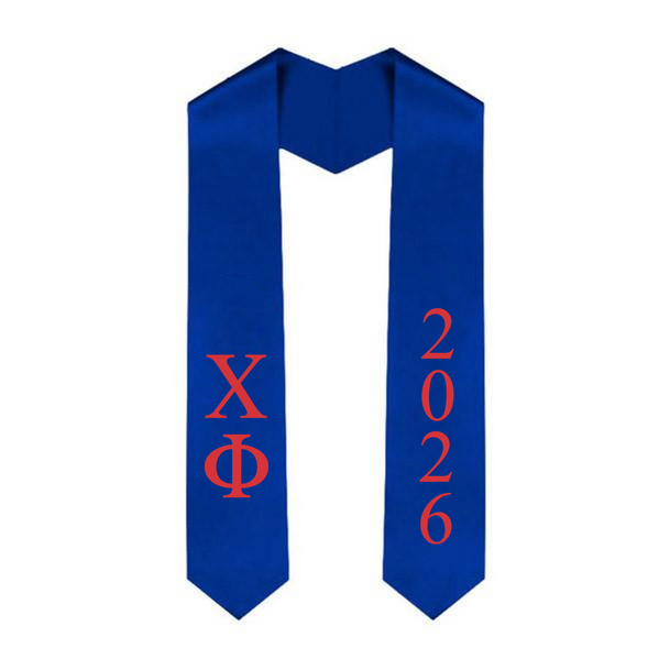 Chi Phi Greek Lettered Graduation Sash Stole With Year - Best Value