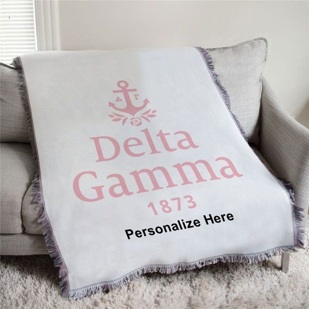 Delta Gamma 1873 Afghan Blanket Throw