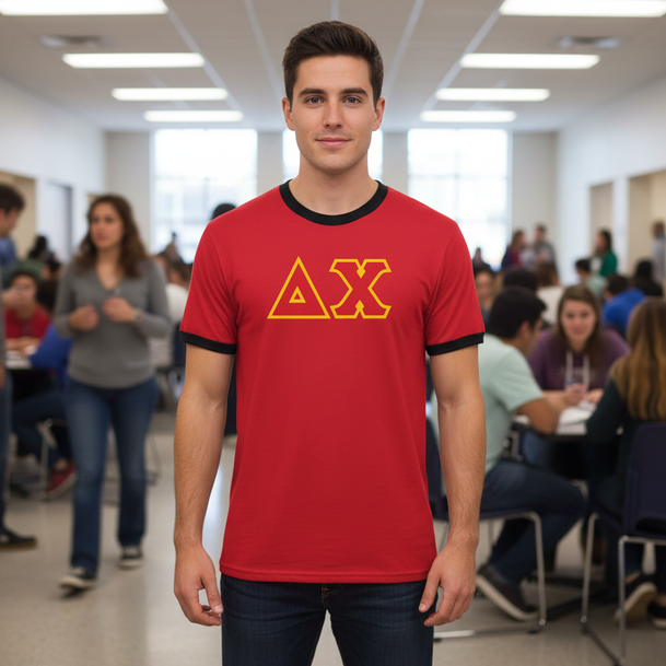 DISCOUNT- Delta Chi Lettered Ringer Shirt