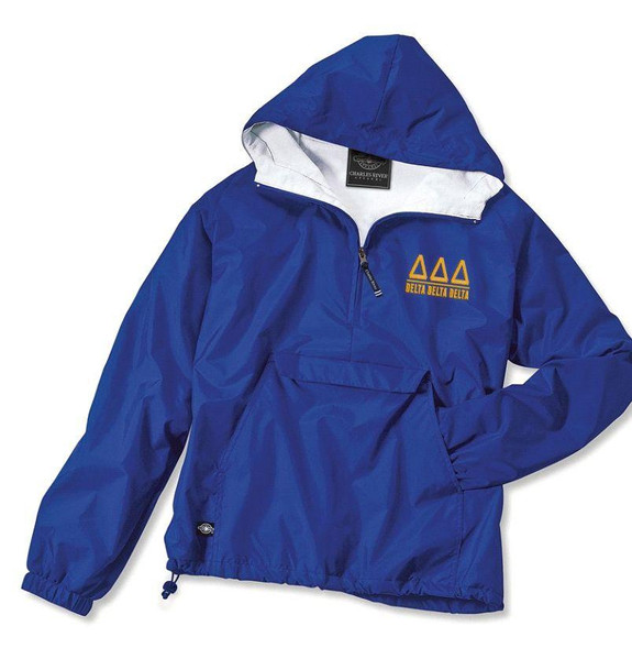  Delta Delta Delta Greek Letter Windbreaker Pullovers 