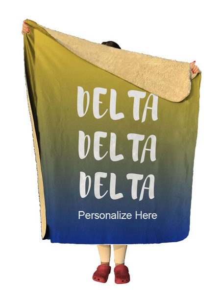 Delta Delta Delta Gradient Sherpa Lap Blanket