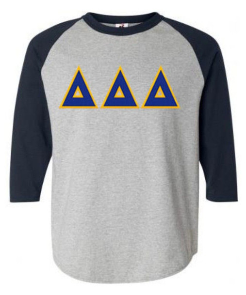 DISCOUNT-Delta Delta Delta Lettered Raglan Shirt