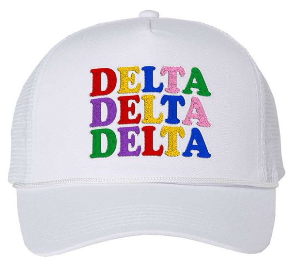 Delta Delta Delta Rainbow Trucker Hat