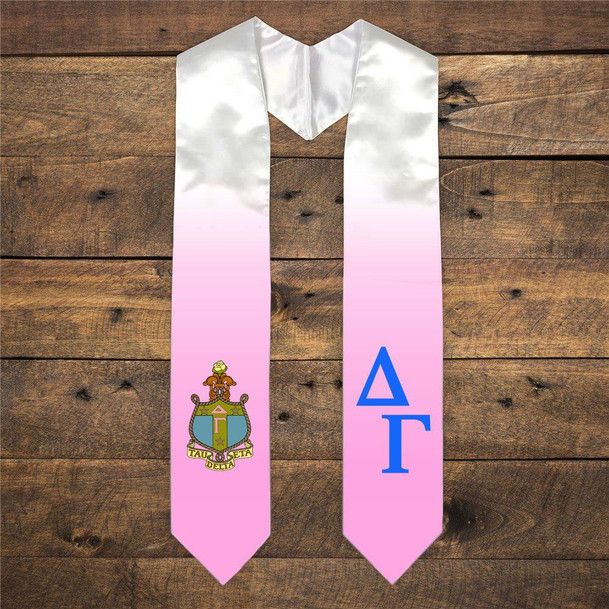  Delta Gamma Extra Fancy Diagonal Greek Graduation Stole W Crest 