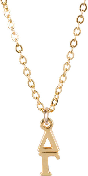 Delta Gamma 22 k Yellow Gold Plated Lavaliere Necklace - ON SALE!