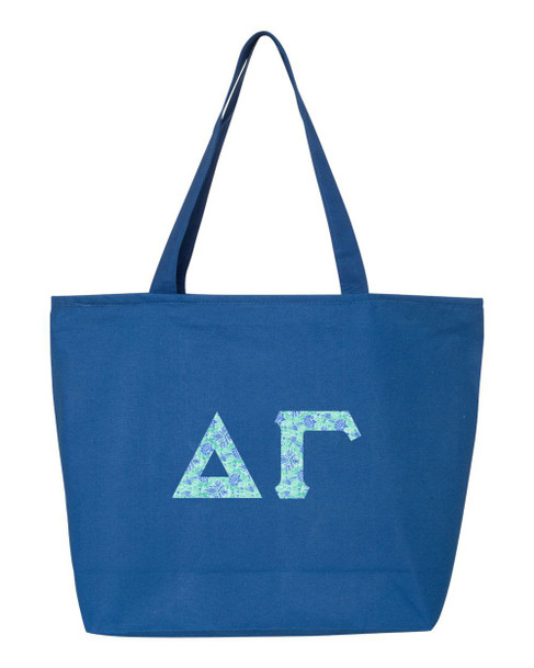 Delta Gamma Greek Letter Zipper Tote