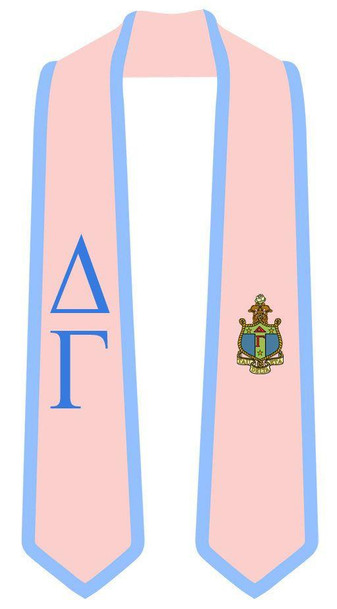  DISCOUNT-Delta Gamma Greek 2 Tone Lettered Graduation Sash Stole 