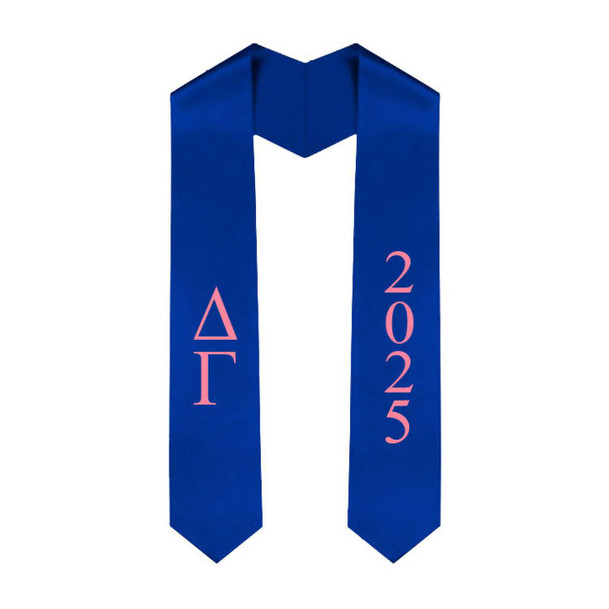  Delta Gamma Greek Lettered Graduation Sash Stole With Year - Best Value 