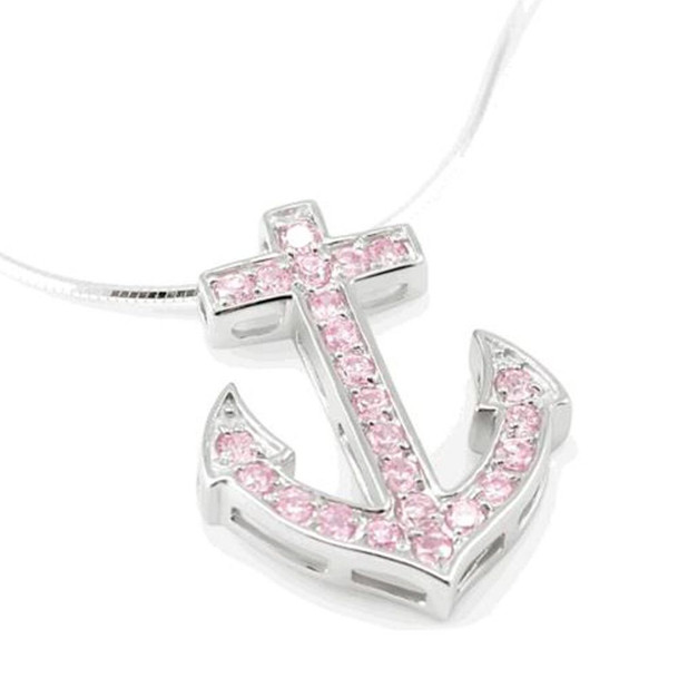 Delta Gamma Pink Anchor Pendant