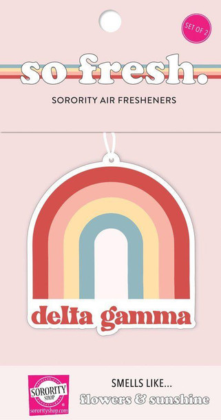 Sorority Shop Delta Gamma Rainbow Retro Air Freshener - Flowers & Sunshine Scent 