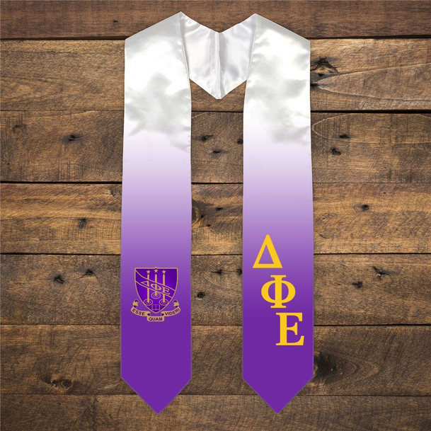 Delta Phi Epsilon Extra Fancy Diagonal Greek Graduation Stole W Crest