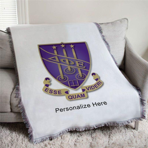  Delta Phi Epsilon Full Color Crest Afghan Blanket Throw 