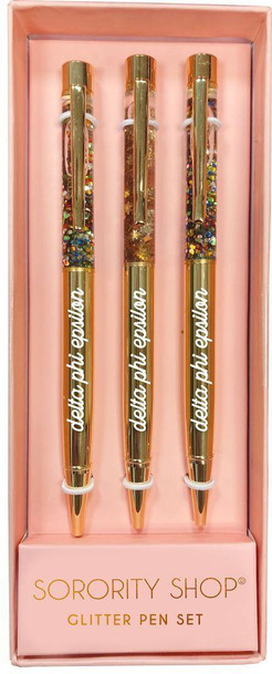 Sorority Shop Delta Phi Epsilon Glitter Pens (Set of 3) 