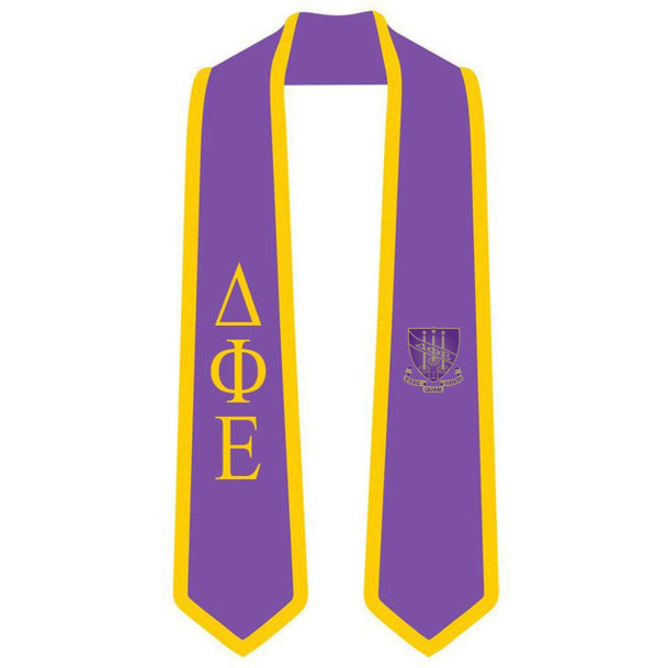  DISCOUNT-Delta Phi Epsilon Greek 2 Tone Lettered Graduation Sash Stole 