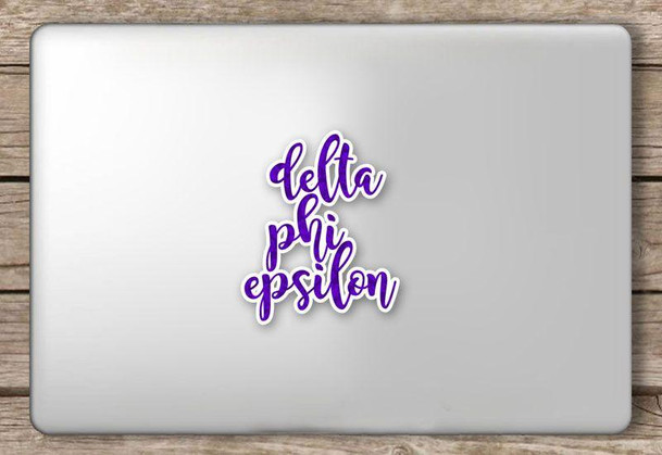  Delta Phi Epsilon Script Sticker 