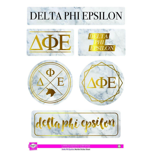 Sorority Shop Delta Phi Epsilon Marble Sticker Sheet 