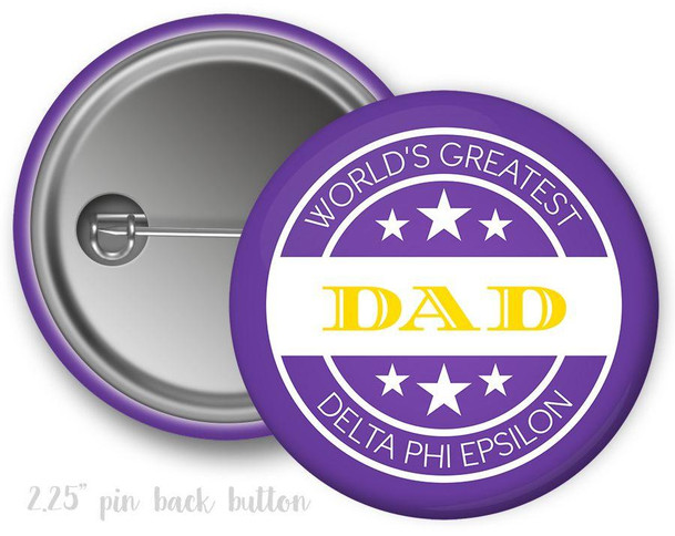 Greekgear Delta Phi Epsilon World's Greatest Dad Button 