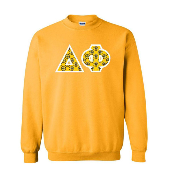  Delta Phi Fraternity Crest - Shield Twill Letter Crewneck Sweatshirt 