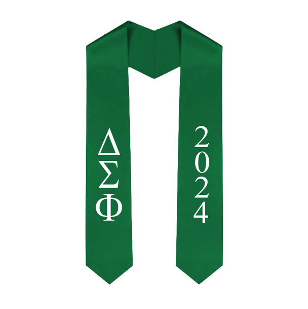 Delta Sigma Phi Greek Lettered Graduation Sash Stole With Year - Best Value