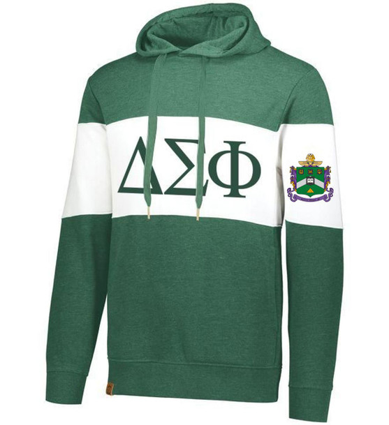  Delta Sigma Phi Ivy League Hoodie W Crest On Left Sleeve 