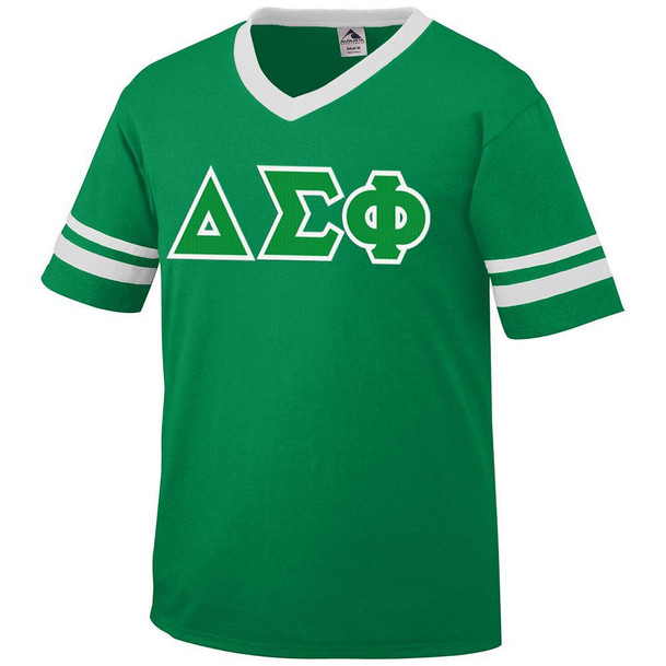 DISCOUNT-Delta Sigma Phi Jersey With Greek Applique Letters