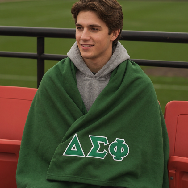 DISCOUNT-Delta Sigma Phi Twill Sweatshirt Blanket