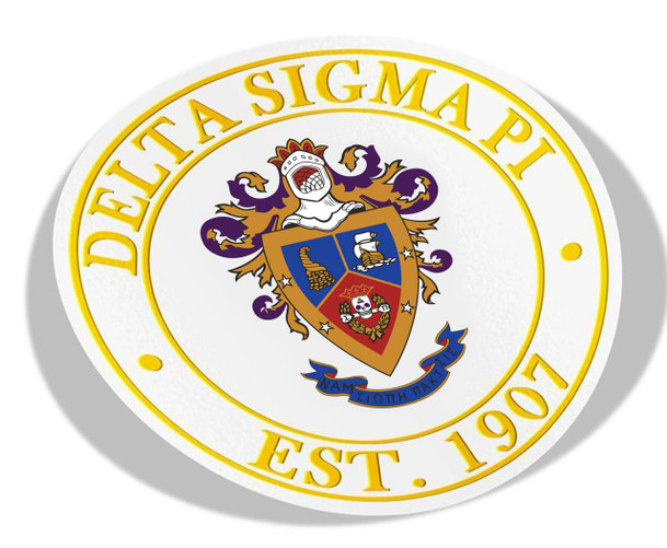  Delta Sigma Pi Circle Crest - Shield Decal 