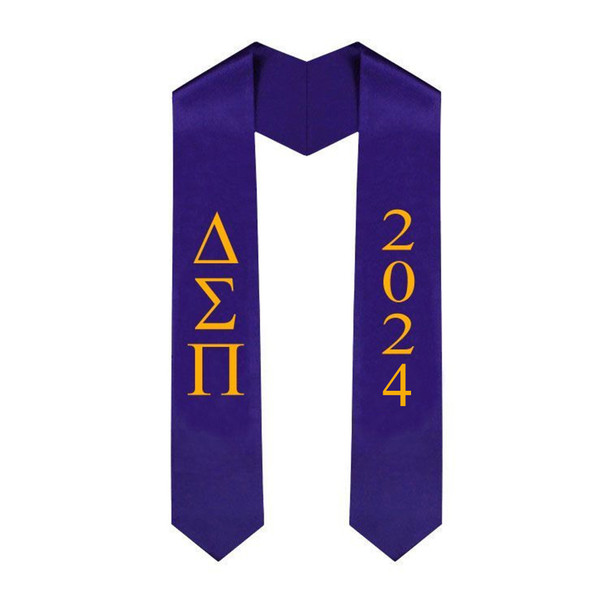 Delta Sigma Pi Greek Lettered Graduation Sash Stole With Year - Best Value