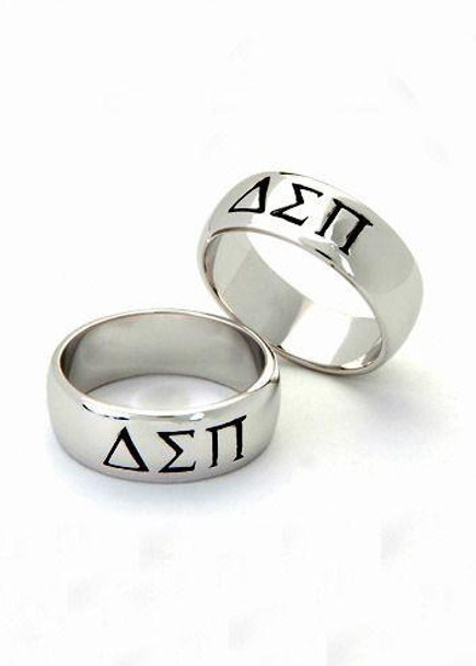 TCS Delta Sigma Pi Sterling Silver Wide Band Ring 