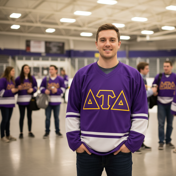 DISCOUNT-Delta Tau Delta Breakaway Lettered Hockey Jersey