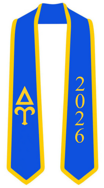 Delta Upsilon Graduation Sash Stole w/ Year