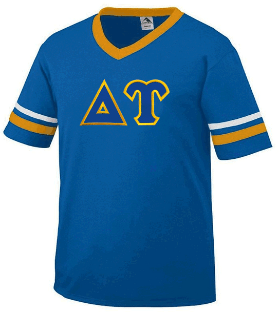  DISCOUNT-Delta Upsilon Jersey With Greek Applique Letters 