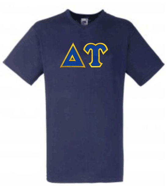  DISCOUNT- Delta Upsilon Lettered V-Neck T-Shirt 