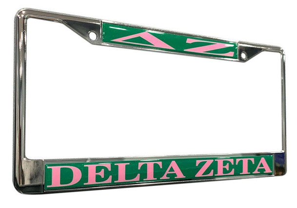 Craftique Delta Zeta Chrome License Plate Frames 