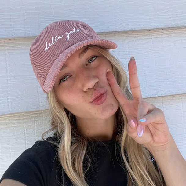 Delta Zeta Corduroy Baseball Hats