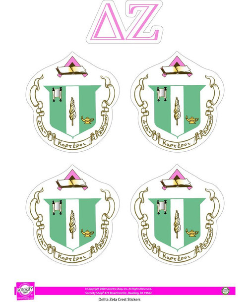 Delta Zeta Crest Sticker Sheet