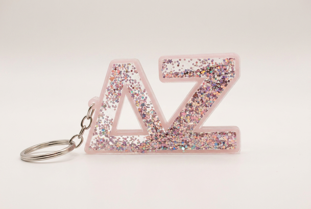 Delta Zeta Glitter Keychain