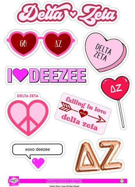 Delta Zeta Love Theme Stickers