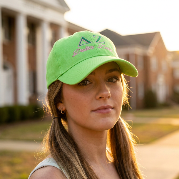 Delta Zeta Script Cap