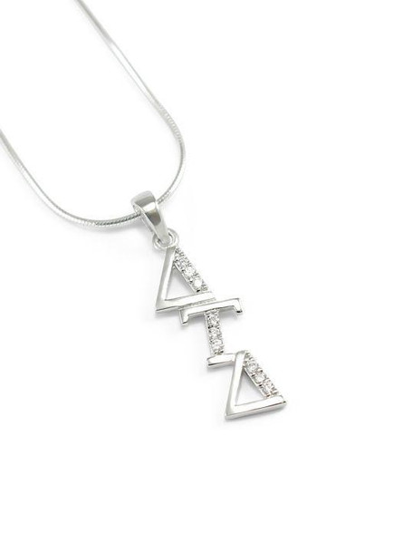 TCS Delta Tau Delta Sterling Silver Lavaliere set with Lab-Created Diamonds 